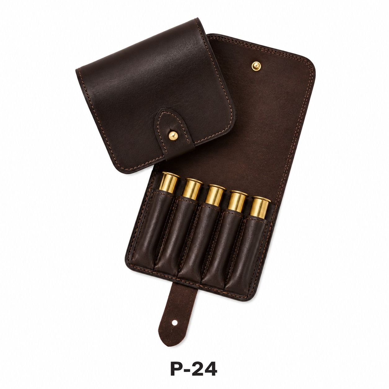 Pistel Covers And bullets Bags (8) Handmade Genuine Leather Folding 5-Round Ammunition Case / Cartridge Wallet (P-24) - Image 1