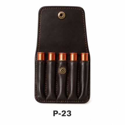 Handmade Genuine Leather 5-Round Ammunition Pouch / Cartridge Holder (P-23)