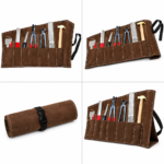 Premium Heavy-Duty Leather Farrier Tool Roll Bag / Horseshoeing Tool Organizer