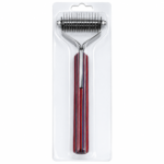 Professional Pet Dematting Rake / Undercoat Deshedding Comb with Wooden Handle
