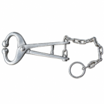 Stainless Steel Bull Lead Nose Tongs with Chain & Ring (Cattle Lead Clamp)