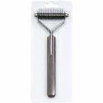 Professional Pet Dematting Rake / Undercoat Deshedding Comb with Dark Grey Handle