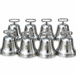 Engraved Chrome-Plated Brass Livestock Cow Bells (8-Piece Set)