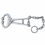 Stainless Steel Veterinary Bull Lead Nose Tongs with Chain / Cattle Restraint Pincers