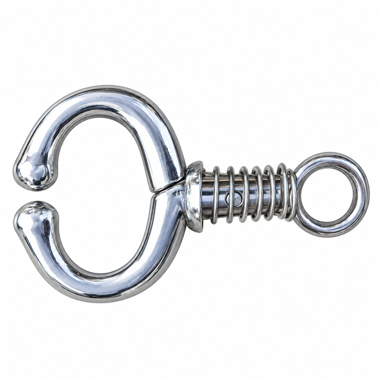 29 Stainless Steel Spring-Loaded Bull Nose Lead Clamp / Cattle Restraint Ring - Image 1