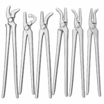 Professional Veterinary Equine Dental Extracting Forceps Set