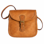 Vintage Genuine Leather Crossbody Saddle Bag / Bullet Pouch Bag