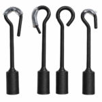 Professional Matte Black Veterinary Bull Nose Ring Applicators with Protective Sleeves