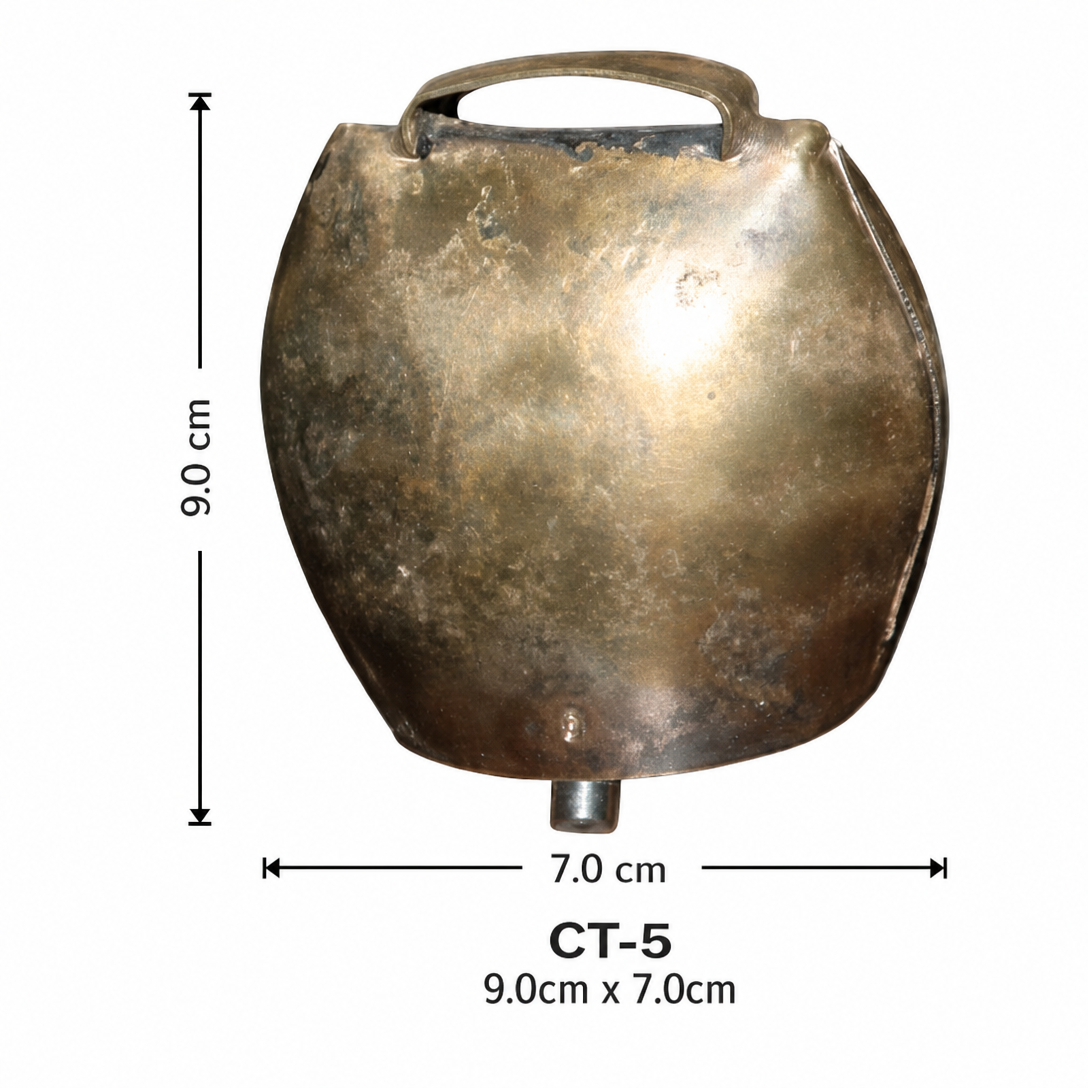 Cow Bells (11) Rustic Antique Bronze Alpine Cowbell (Model CT-5) - Image 1