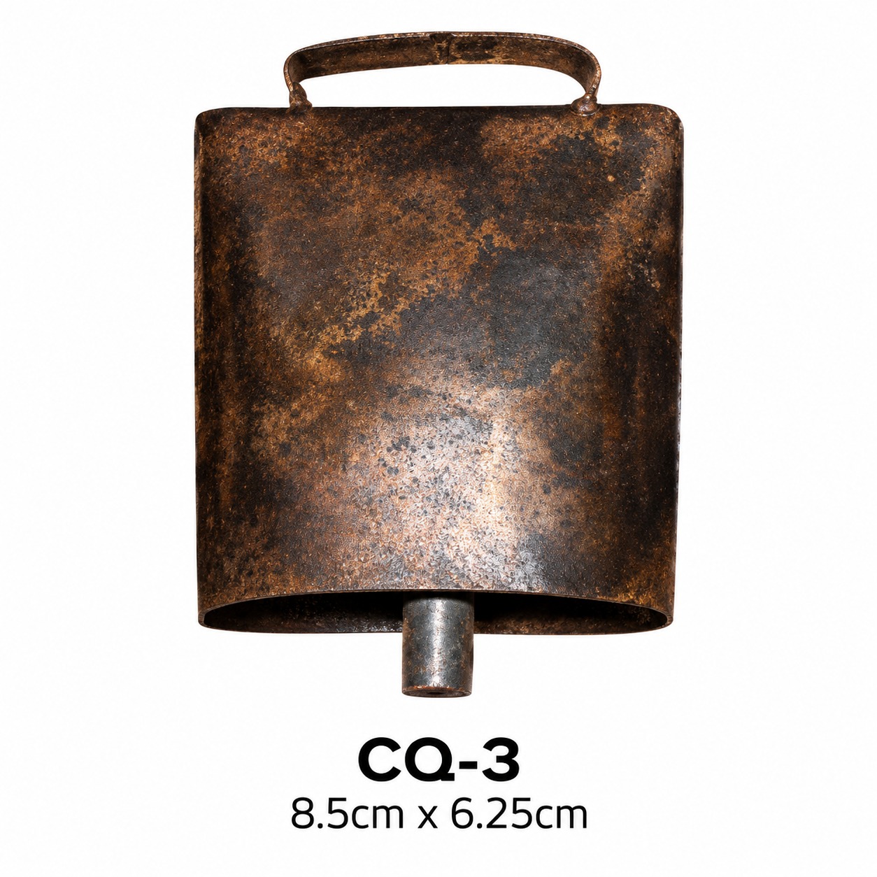 Cow Bells (2) Rustic Antique Bronze Swiss / Alpine Cowbell (Model CQ-3) - Image 1