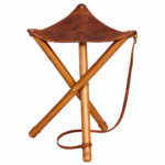 Heritage Leather & Wooden Folding Tripod Camp Stool