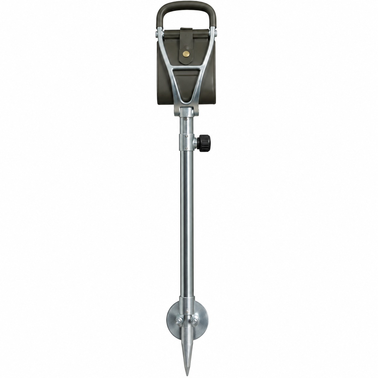 Seat And Walking Stick (12) Adjustable Olive Green Leather & Aluminum Shooting Stick Seat - Image 1