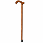 Classic Wood-Grain Derby Handle Walking Cane