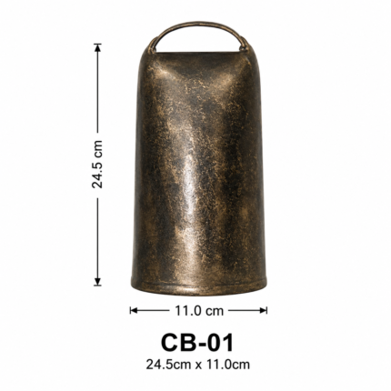 Antique Copper Finish Extra-Large Metal Cowbell (Model CB-01)