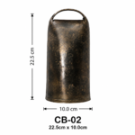 Antique Copper Finish Extra-Large Metal Cowbell (Model CB-02)