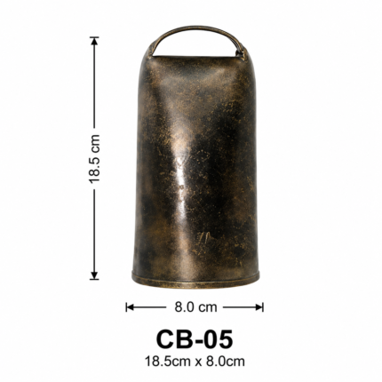 Antique Copper Finish Large Metal Cowbell (Model CB-05)