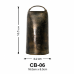 Antique Copper Finish Large Metal Cowbell (Model CB-06)