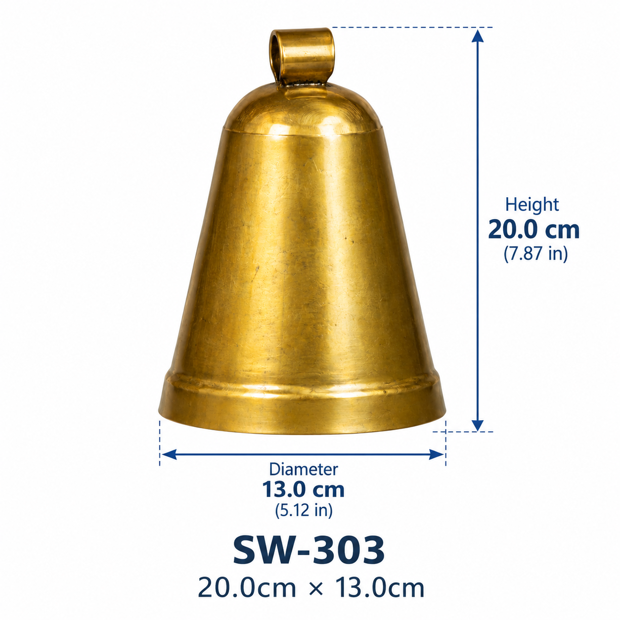 cow bells 20 (35) Polished Brass Medium Alpine Bell (Model SW-303) - Image 1