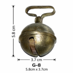 Antique Brass Finish Spherical Sleigh / Falconry Bell with Strap Loop (Model G-8)