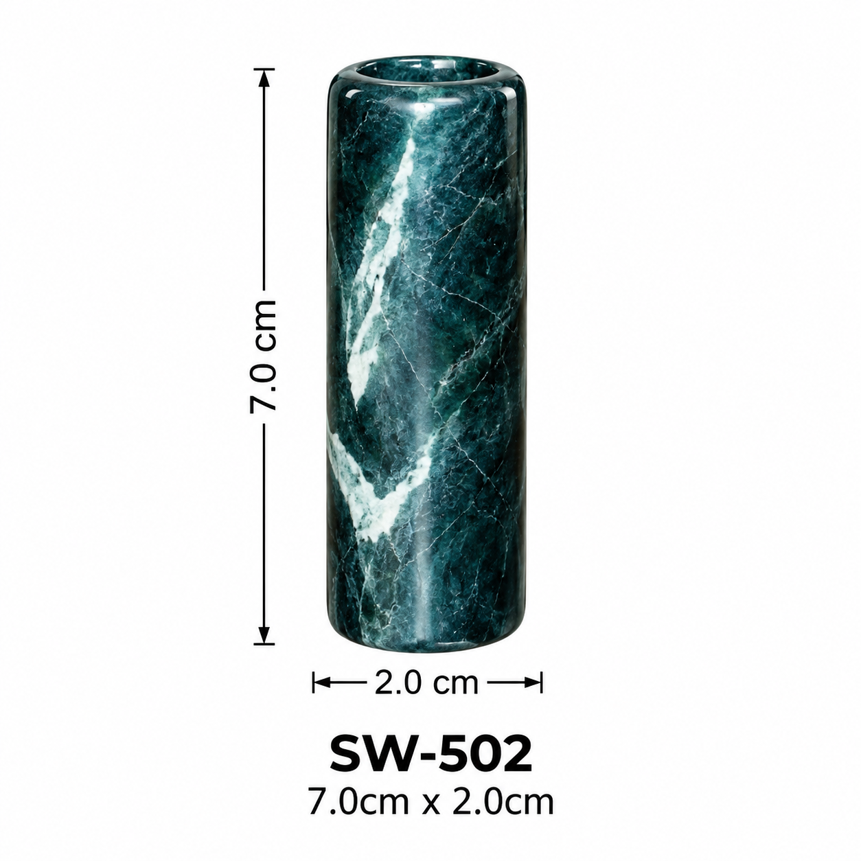 cow bells 20 (6) Polished Deep Green Marble Signal Whistle / Barrel Component (Model SW-502) - Image 1