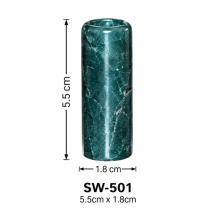 Polished Deep Green Marble Signal Whistle / Barrel Component (Model SW-501)