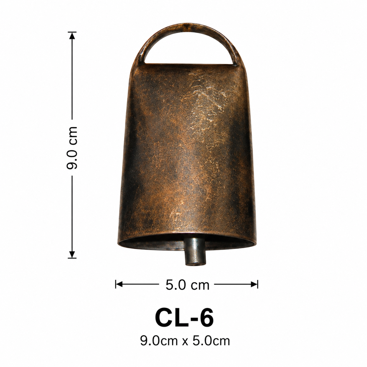 cow bells 20 (9) Antique Copper Finish Medium-Large Metal Cowbell (Model CL-6) - Image 1
