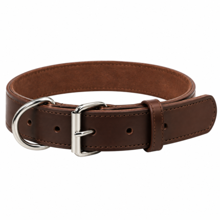 Premium Brown Leather Dog Collar